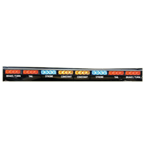 Rear Chase Light Bar 36" - Blue Strobes - 4x8 - RLB