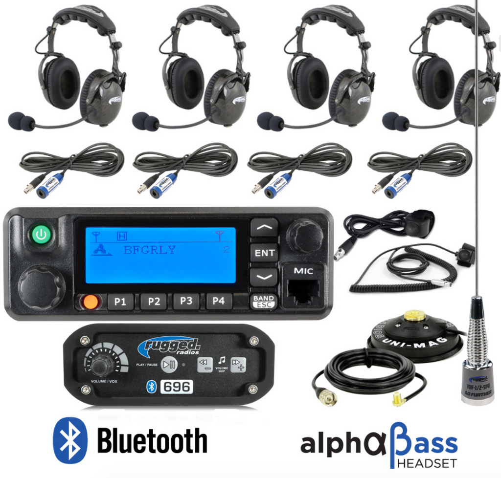 Alpha R Intercoms RRP696 4-Place Intercom with Digital Mobile Radio and AlphaBass Headse ...