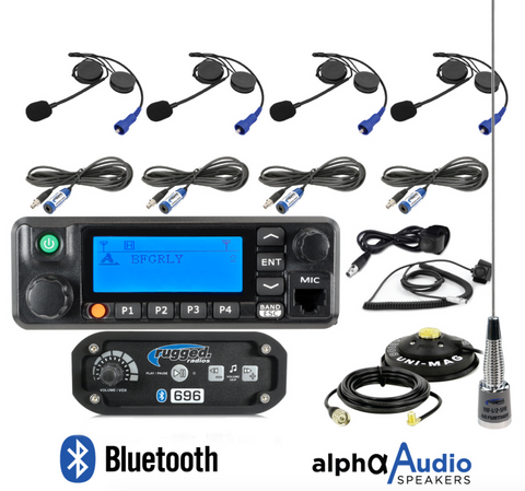 RRP696 4-Place Intercom with Digital Mobile Radio and Alpha Audio Helmet Kits